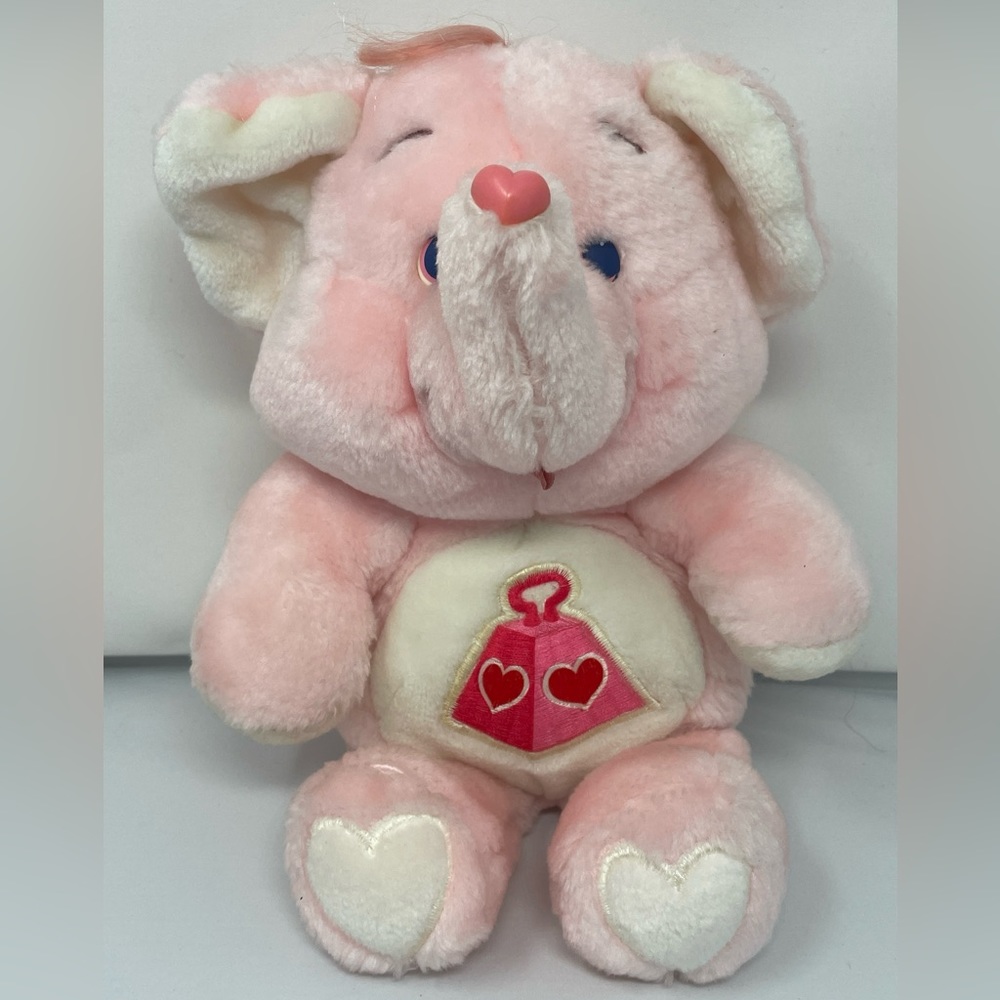 Vintage 1984 Kenner Care bear Cousins Lots Of Hearts Elephant Plush